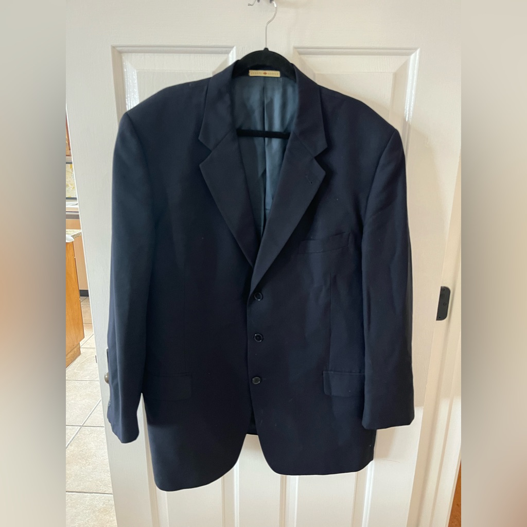 Mens Suit Coat Navy Blue Joseph Abboud Brand 46l